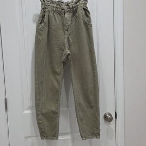 Zara High-Waisted 100% Cotton Paperbag Baggy Jeans, NWOT, Size 2